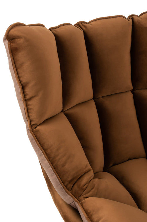 J-Line stoel Relax Kussen Op Frame - textiel/metaal - bruin