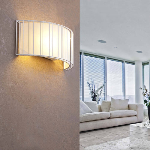 Faro Linda - 2 lichts binnenwandlamp wit met kap, E27