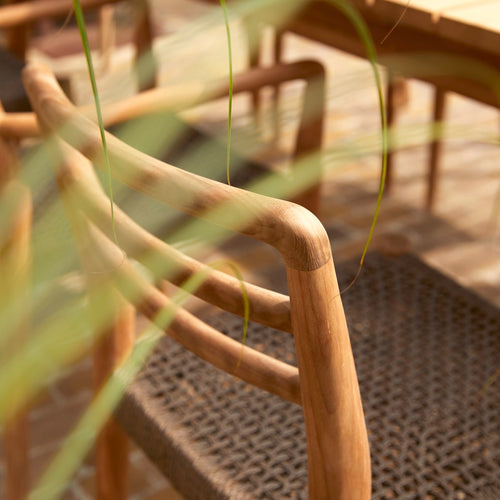 Tikamoon Tuinstoel van massief teak en touw - Naturel