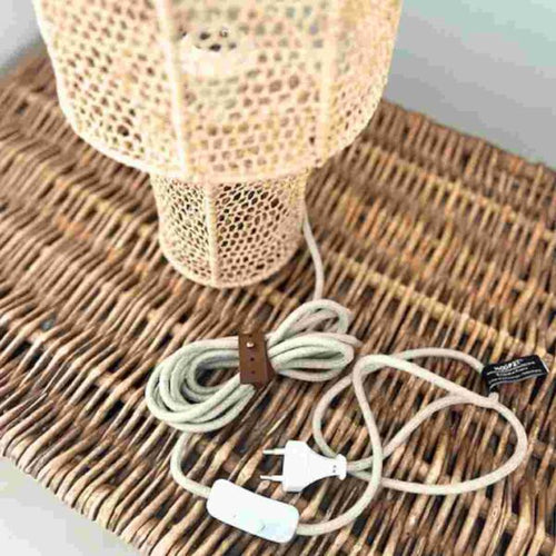 HOOPZI Pendelsnoer - off white - linnen - 4.5 meter - max 40W - fitting E27