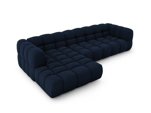 Cosmopolitan Design Modulaire hoekbank links Sky 4-zits, flueel, koningsblauw - 162x300x70cm