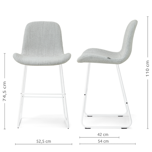 Nolon Nino-Fé barkruk grijs melange - wit onderstel - 75 cm - vtwonen shop