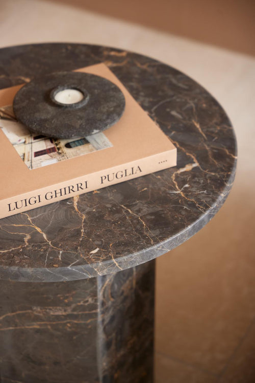 Loff Design Bijzettafel Arezzo - ø50 cm - Bruin Marmer - vtwonen shop