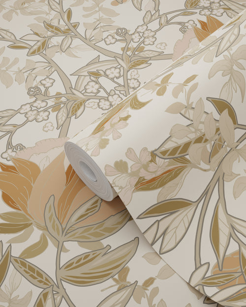 ESTAhome behang vintage bloemen in art nouveau stijl lichtbeige en oudroze - 0.53 x 10.05 m - 139459 - vtwonen shop