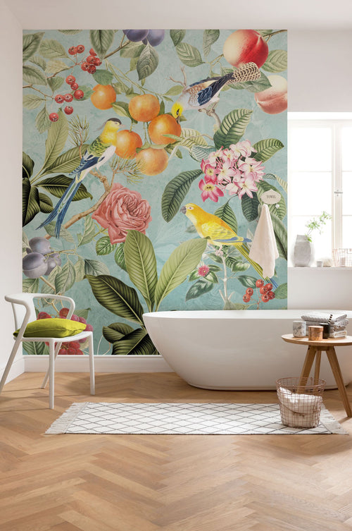 Komar fotobehang bloemen en vogels multicolor - 200 x 250 cm - 611181 - vtwonen shop