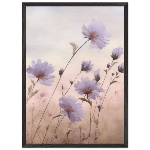 Artfulprints Poster met Lijst Flower aquarel 2   - 50x70 cm - Roze