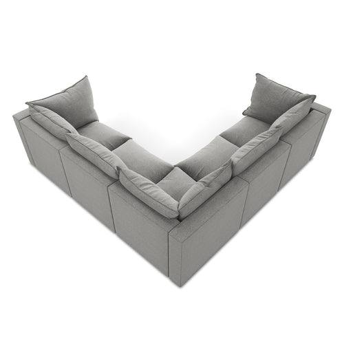 LaMiaSofa Modulaire hoekbank Ravenna - bouclé - lichtgrijs - 255x255x77