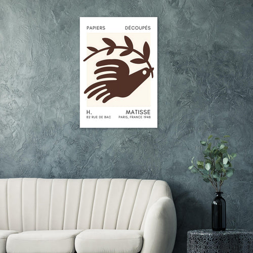 Artfulprints  Matisse – Peace dove brown   poster 50x70 cm