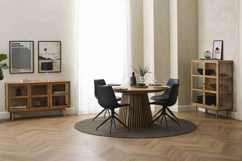 Furnhouse 3-deurs dressoir Svendborg - Natuurlijk eikenhout - MDF, Eikenfineer - 40x137x80