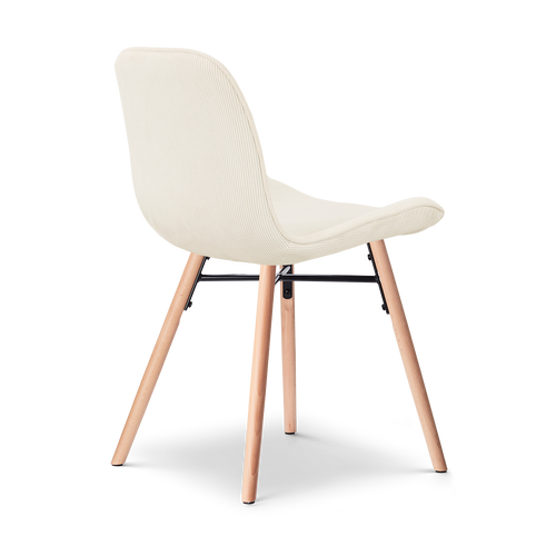 Nolon Nena-Fé eetkamerstoel rib beige - houten onderstel - vtwonen shop