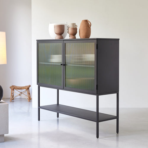 Tikamoon Metalen dressoir 120 cm - Zwart