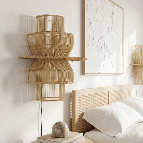 Raw Materials Saturn rotan wandlamp - 33x52x55 cm