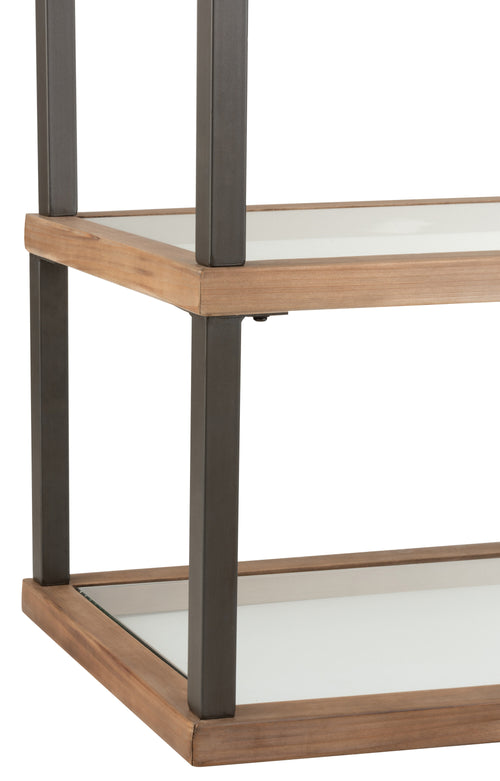 J-Line console 3 Niveaus - glas/hout - bruin - vtwonen shop