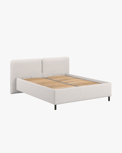 noo.ma Melu gestoffeerd bed 160x200 Cloud Beige - tijdloos design
