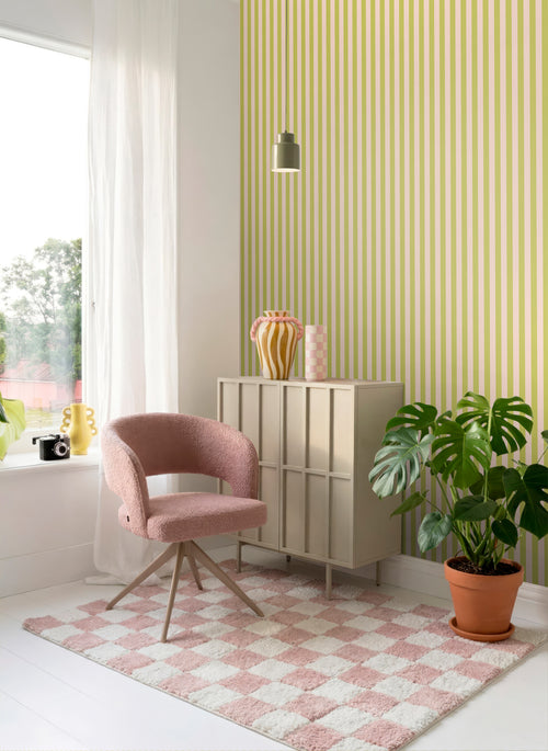 ESTAhome behang strepen geel en groen - 50 x 900 cm - 131569