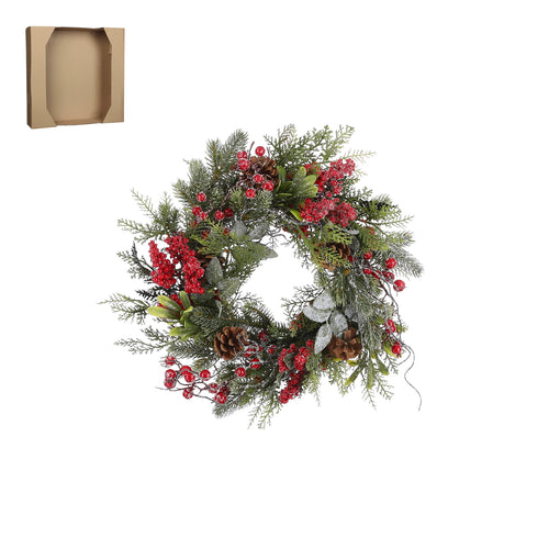 House of Seasons Randell Kerstkrans - Ø40 cm - Rood