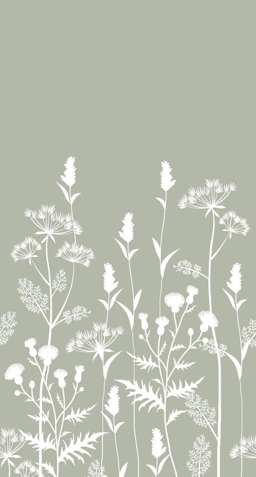 ESTAhome fotobehang veldbloemen vergrijsd mintgroen - 150 x 279 cm - 159214 - vtwonen shop