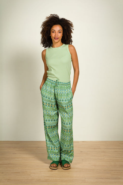 Pip Studio - Trinity Pyjama Top - Dames - Little Sumo Stripe - Groen - XL - vtwonen shop