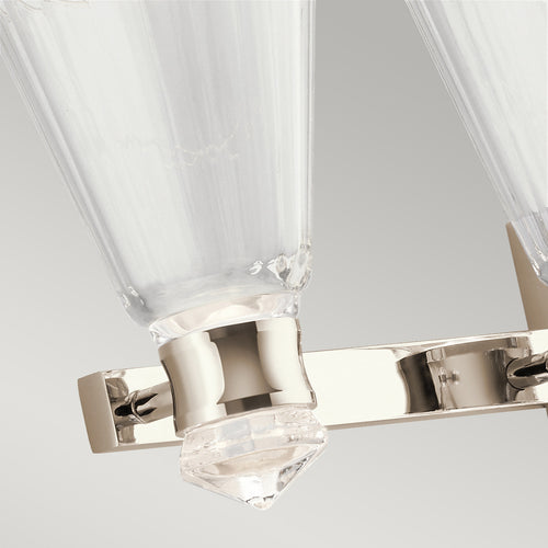 Elstead Kichler Kayva Geïntegreerde LED Wandlamp Gepolijst Nikkel, 3000K, IP44