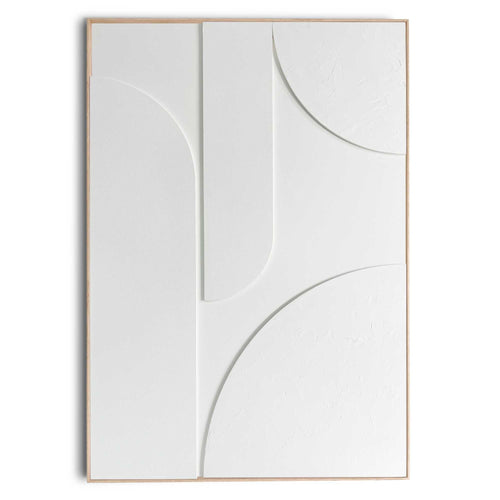 Reinders Saturn White schilderij 3d art -  wit - woonkamer - 100x70cm