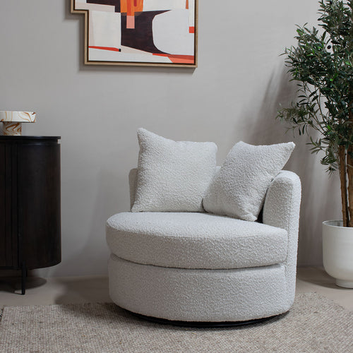 Giga Meubel Fauteuil Thony - Metaal/Bouclé - Beige - vtwonen shop