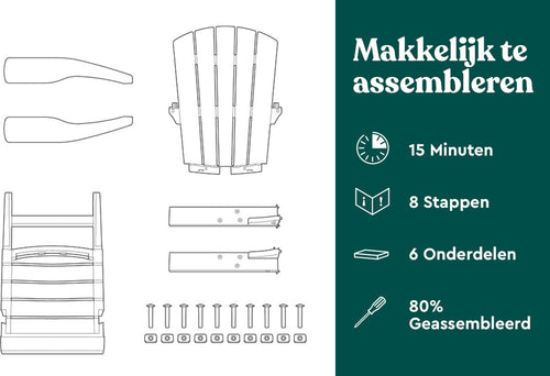 Keter Troy Adirondack Tuinstoel - 85x80x96,5cm - Wit