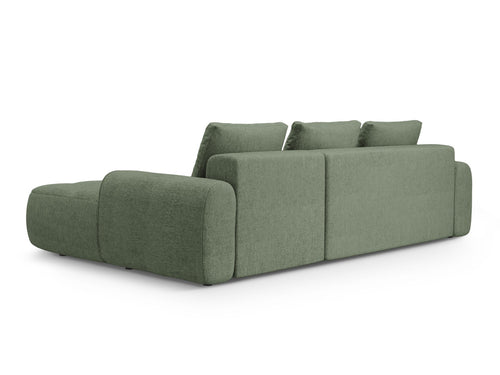 Cosmopolitan Design Converteerbare hoekbank rechts met opbergdoos Linz 3-zits, structurele stof donker olijfgroen - 142x275x84cm