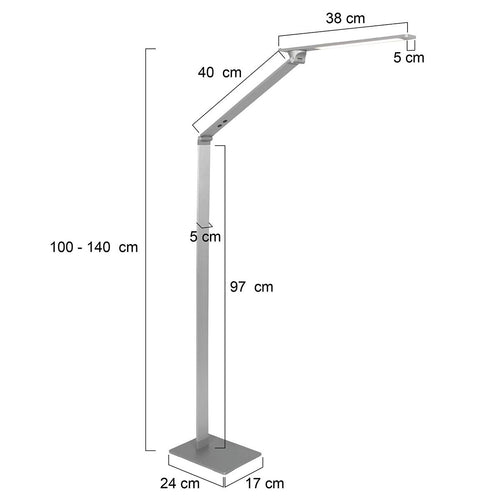Steinhauer vloerlamp serenade - 1 lichts - 24x 140 cm - mat chroom