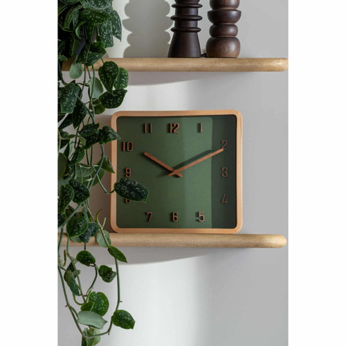 Karlsson wandklok Nervadura - groen - 5.3x26x26cm