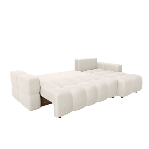 Sia Home - Slaapbank GABRIEL - Geweven stof - Crème - 286cm - vtwonen shop