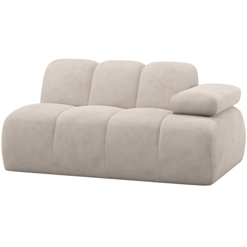 WOOOD 1,5-zits element bank arm rechts Mojo - Ribstof - Ecru - 74x164x97