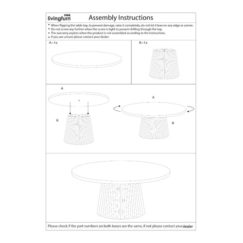Livingfurn eetkamertafel Salvator - 130cm - mangohout - vtwonen shop