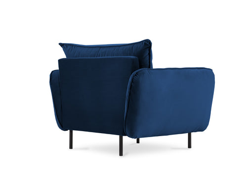 Cosmopolitan Design Fauteuil Vienna flueel, koningsblauw - 94x97x95cm
