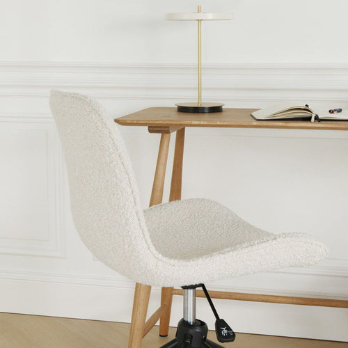 Nolon Nout-Fé Bureaustoel Bouclé Beige - Zwart Onderstel - Stof - vtwonen shop