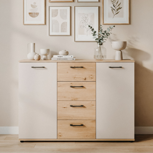 Calicosy - Dressoir LINO - licht hout 120x35x85,5 cm