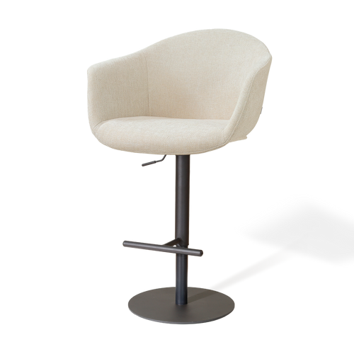 Nolon Niva-Otis tulp barkruk cottonbeige - verstelbaar - zwarte poten