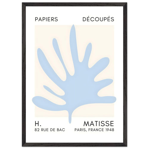 Artfulprints Poster met Lijst Matisse – Coral drift light blue   - 50x70 cm - Blauw