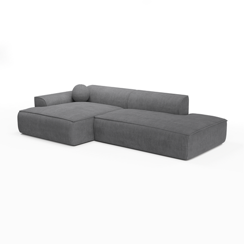 Sia Home - Hoekbank links ANIA - Corduroy - Antraciet grijs - 260cm - vtwonen shop