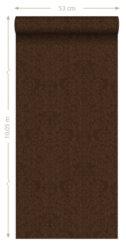 Origin Wallcoverings behang ornamenten bruin en glanzend goud - 53 cm x 10,05 m - 345416 - vtwonen shop