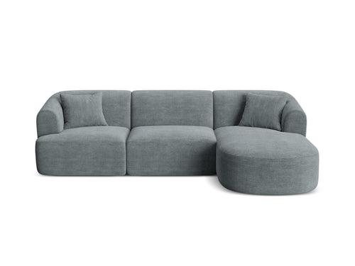 Cosmopolitan Design Modulaire hoekbank rechts Campi 4-zits, ribfluwelen donkergrijs - 156x256x70cm