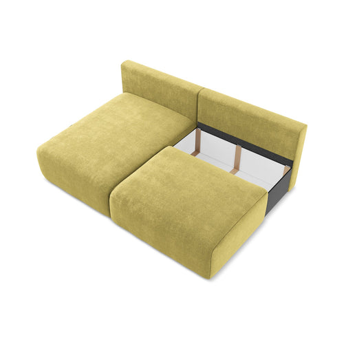 LaMiaSofa hoekbank links Ostia - chenille stof - limoengroen - 210x149x79