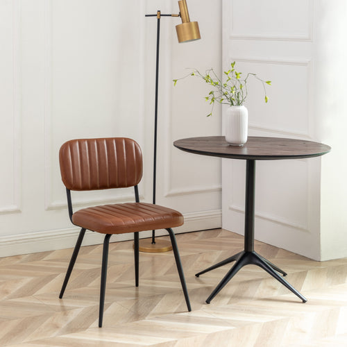 CALICOSY - Set van 2 SPARTE - Woonkamerstoelen - Bruin - 45x56x79 cm
