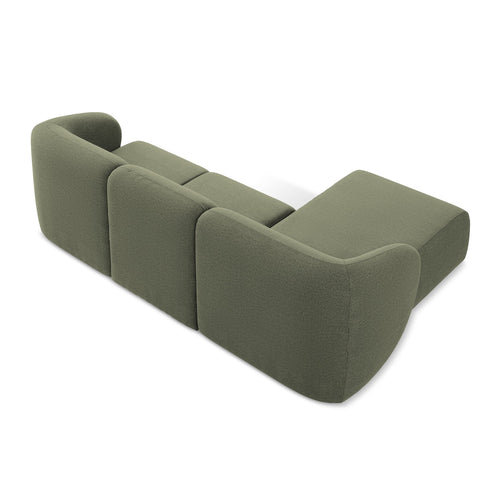 LaMiaSofa hoekbank links Cervo - bouclé - olijf - 248x166x101