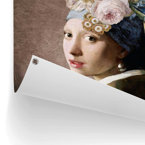 Reinders tuinposter Vermeer - Bloemenmeisje met de Parel - 80x60cm