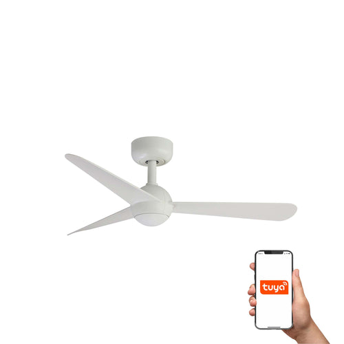 Faro Sfera Kleine plafondventilator met 3 bladen, matwit, Tuya Smart System