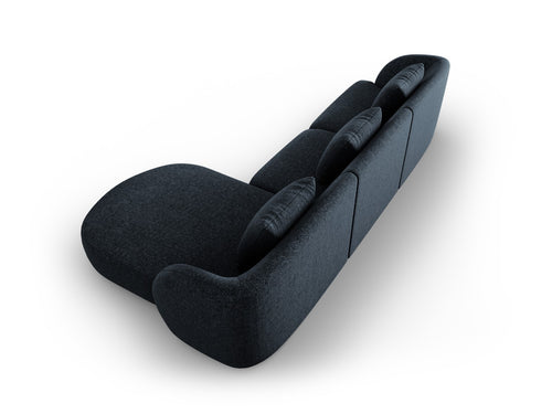 Cosmopolitan Design rechter hoekbank Tulum 4-zits, chenille, koningsblauw - 156x255x70cm