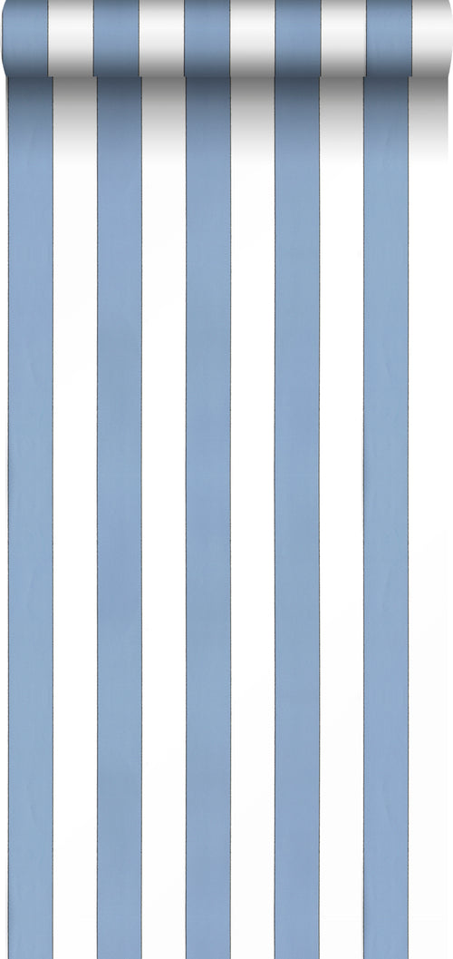 Sanders & Sanders behang strepen blauw en wit - 53 cm x 10.05 m - 640718