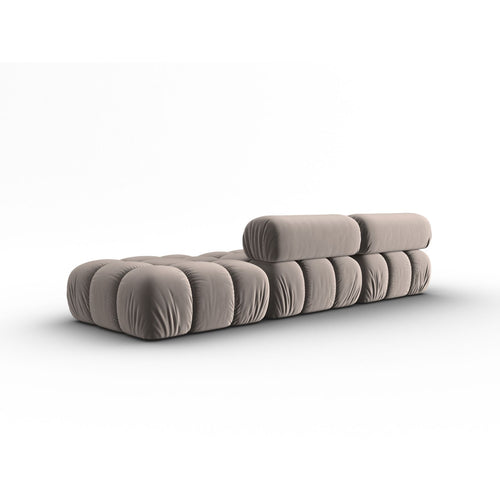 Cosmopolitan Design - Rechte modulaire bank Cortina 4-zits, flueel cappuccino - 94x282x70cm