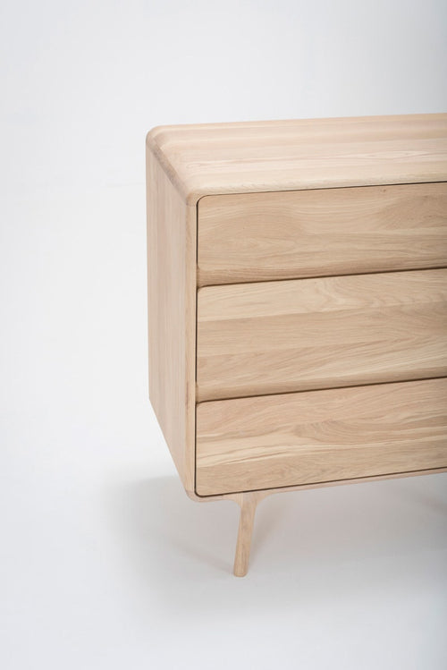 Gazzda Fawn Drawer Eikenhouten Ladekast - Whitewash - vtwonen shop