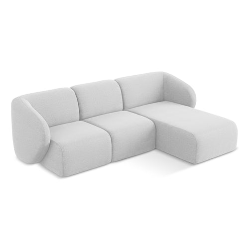 LaMiaSofa hoekbank rechts Cervo - bouclé - zilver - 248x166x103